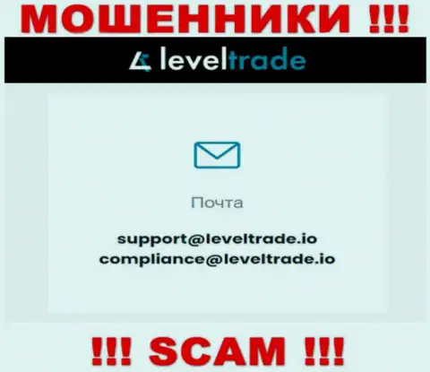 Выходить на связь с организацией LevelTrade Io крайне рискованно - не пишите на их электронный адрес !!!