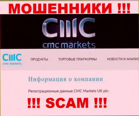Свое юридическое лицо контора CMCMarkets Com не скрывает - это CMC Markets UK plc