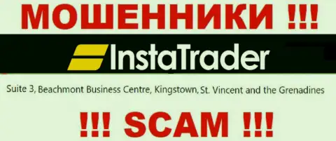 Сьюит 3, бизнес Центр Бичмонт, Кингстаун, Сент-Винсент и Гренадины - это оффшорный адрес регистрации InstaTrader, оттуда МОШЕННИКИ оставляют без средств лохов
