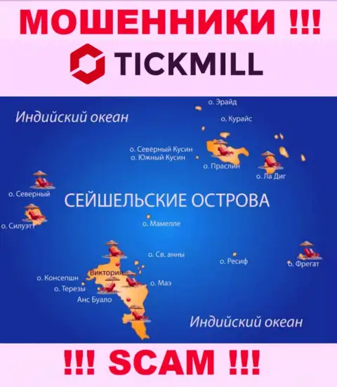 С организацией Tickmill весьма рискованно работать, адрес регистрации на территории Seychelles