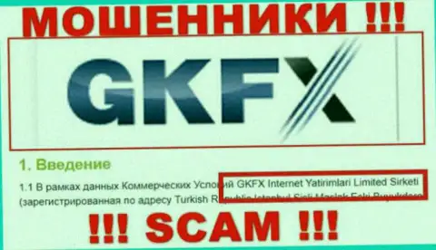 Юридическое лицо интернет-кидал GKFXECN Com это ГКФХ Интернет Ятиримлари Лимитед Сиркети