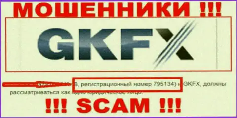 Регистрационный номер мошенников всемирной сети компании GKFXECN Com - 795134