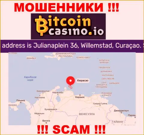 Будьте бдительны - контора BitcoinCasino пустила корни в офшорной зоне по адресу Джулианаплейн 36, Виллемстад, Кюрасао и грабит людей