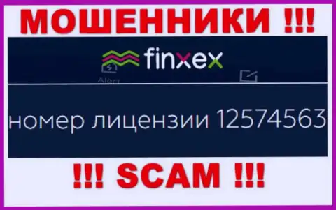 Finxex прячут свою мошенническую суть, представляя на своем интернет-сервисе лицензию