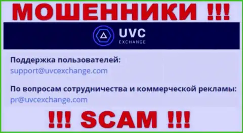 Связаться с интернет-мошенниками UVC Exchange можно по этому е-мейл (информация взята была с их веб-ресурса)