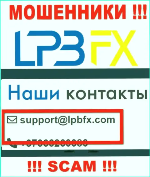 Адрес электронного ящика жуликов LPBFX Com - сведения с веб-сервиса компании