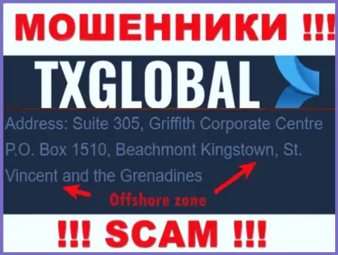 С internet мошенником TXGlobal Com не советуем совместно работать, ведь они расположены в оффшоре: St. Vincent and the Grenadines
