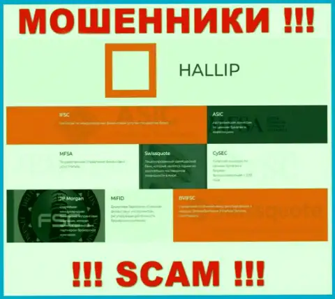 У организации Hallip Com имеется лицензия от мошеннического регулятора: FSC