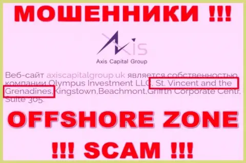 Axis Capital Group - internet мошенники, их место регистрации на территории St. Vincent and the Grenadines