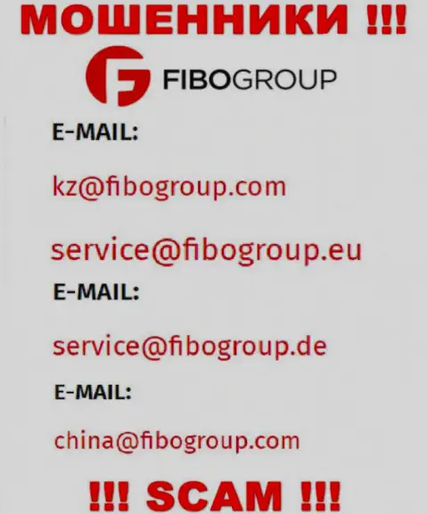 E-mail, который internet-мошенники Fibo-Forex Ru предоставили у себя на официальном сайте