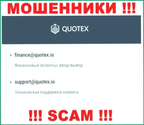 Е-мейл шулеров Квотекс