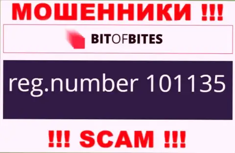 Регистрационный номер организации Bitofbites Limited, который они представили на своем интернет-сервисе: 101135