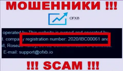 Регистрационный номер, который принадлежит конторе ОФХБ - 2020/IBC00061