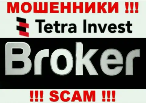 Брокер - это область деятельности internet-мошенников Tetra Invest