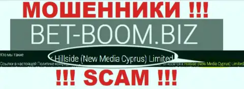 Юридическим лицом, владеющим интернет мошенниками Бэт-Бум Биз, является Хиллсиде (Нью Медиа Кипр) Лтд