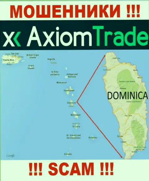 На своем сайте Аксиом Трейд написали, что они имеют регистрацию на территории - Dominica