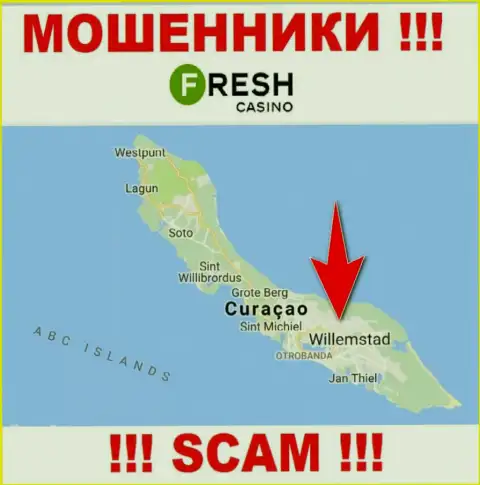 Curaçao - здесь, в оффшоре, зарегистрированы интернет жулики Фреш Казино