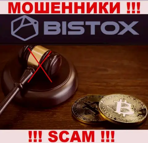 На сайте мошенников Bistox Com Вы не разыщите информации о их регуляторе, его НЕТ !!!