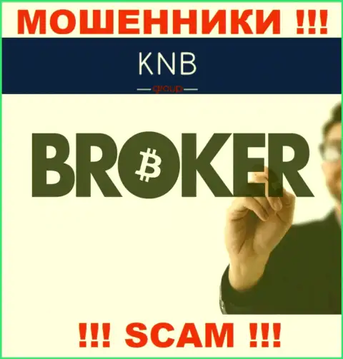 Брокер - конкретно в таком направлении предоставляют свои услуги мошенники KNB Group