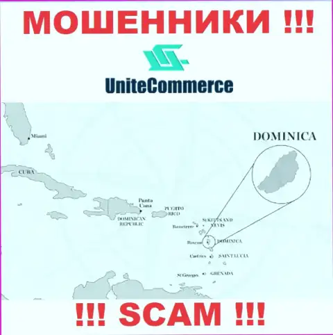 Unite Commerce базируются в оффшоре, на территории - Dominica