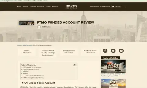 Обзор манипуляций FTMO Com, который взят на одном из сайтов-отзовиков