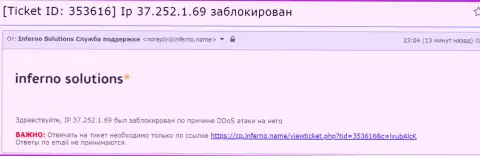 Свидетельство DDoS атаки на сайт Exante-Obman.Com