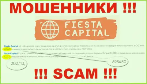 Номер лицензии на веб-сайте Fiesta Capital Cyprus Ltd - это один из способов затягивания лохов