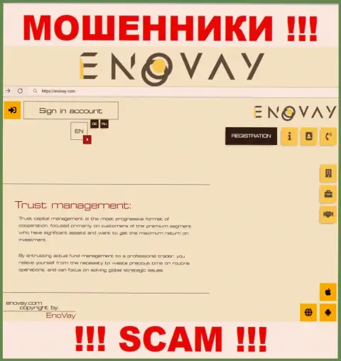 Внешний вид официального web-сайта неправомерно действующей компании ЭноВей